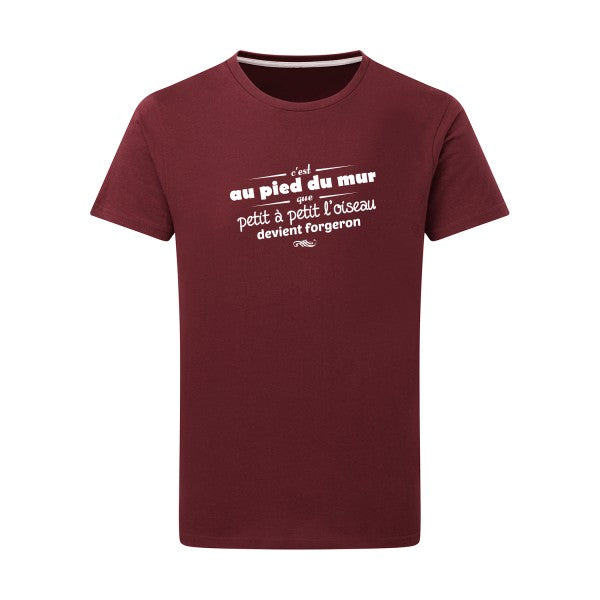 Proverbe à la con Blanc -Flex Blanc sur T-shirt SG  Burgundy  2XL