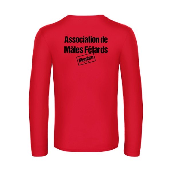 association de males fetards - t shirt- manches- longues- original- humour- Red impression Dos