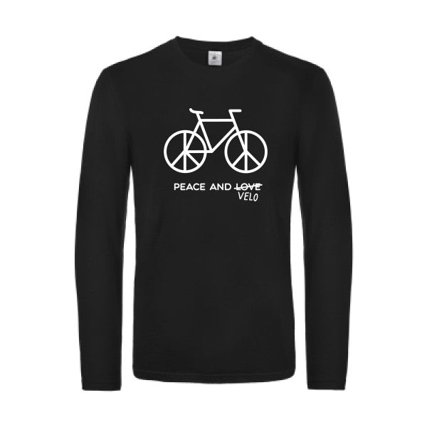 peace and velo - t shirt- manches- longues- original- humour- Black impression Face