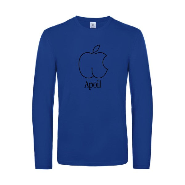 apoil - t shirt- manches- longues- original- humour- Royal Blue impression Face