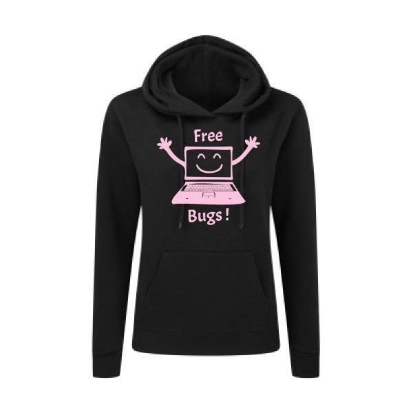 FREE BUGS ! Rose |Sweat original à capuche Femme