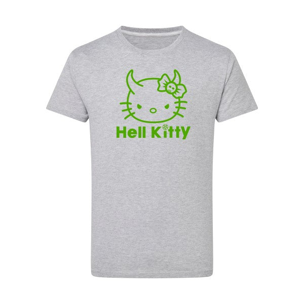 Hell Kitty vert pomme -Flex vert pomme sur T-shirt SG  Light Oxford  5XL