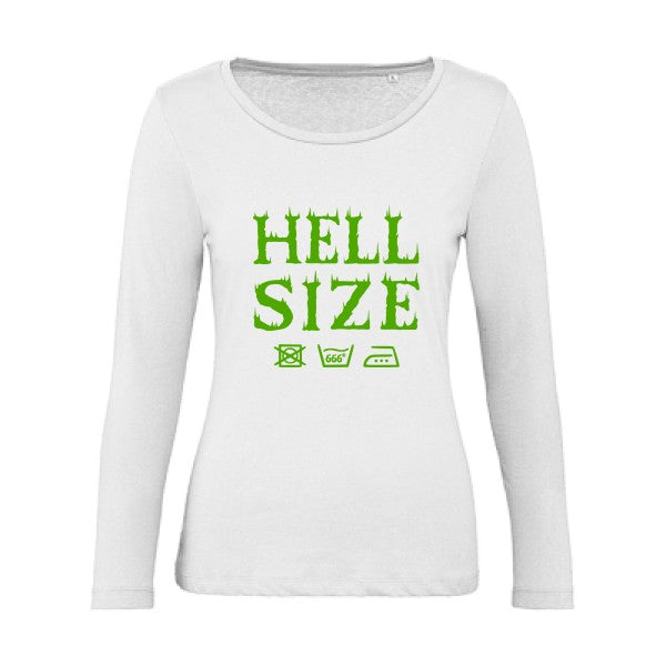 HELL SIZE ! Vert pomme |   T shirt manches longues femme|100% bio