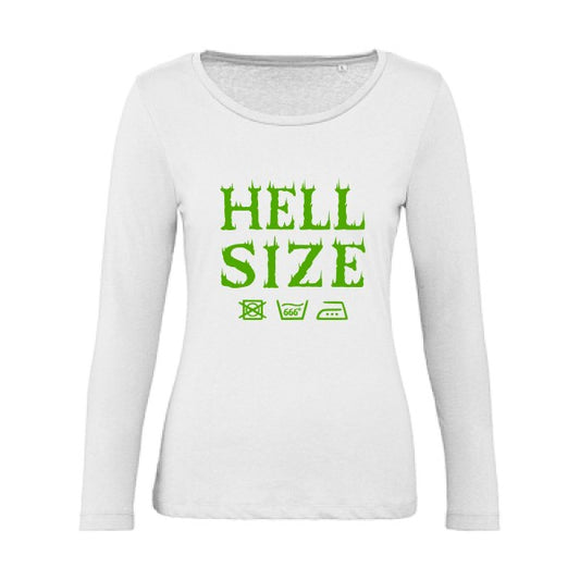 HELL SIZE ! Vert pomme |   T shirt manches longues femme|100% bio