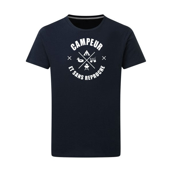 CAMPEUR... Blanc -Flex Blanc sur T-shirt SG  Navy  5XL