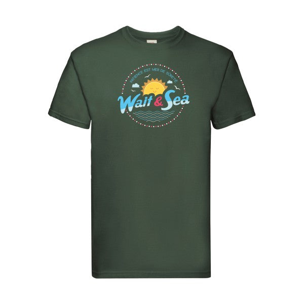 Wait & Sea Fruit of the loom 205 g/m² T-shirt/ bottle green