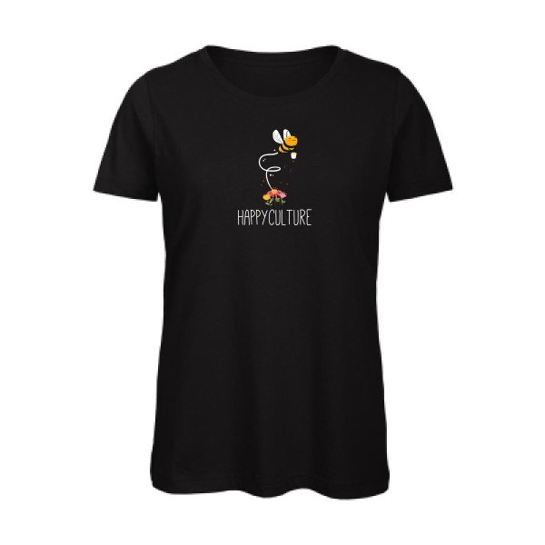 happy- - t-shirt original femme Black