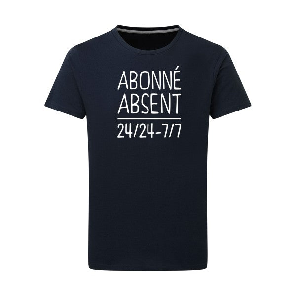 Abonné absent Blanc -Flex Blanc sur T-shirt SG  Navy  5XL