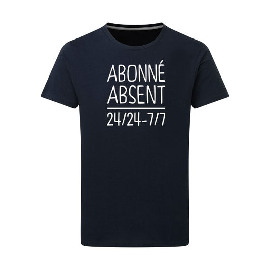 Abonné absent Blanc -Flex Blanc sur T-shirt SG  Navy  5XL