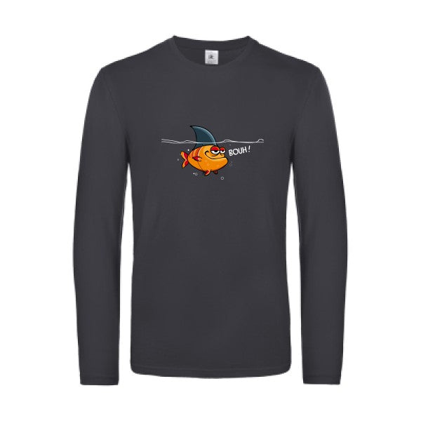 bouh!-t-shirt-manches-longues-original-humour -Dark Grey