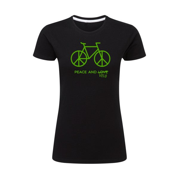 Peace and vélo Vert pomme |T shirt original femme|SG