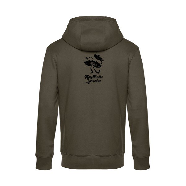 Presqu-spagnol sweat shirt original Khaki flex Noir impression Dos