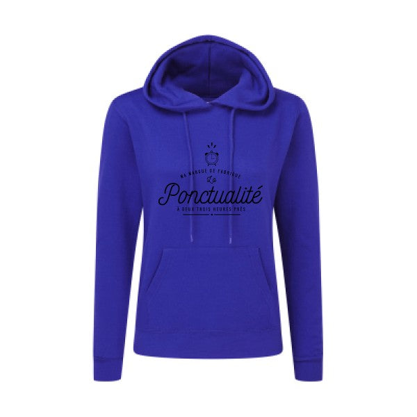 La Ponctualité Noir |Sweat original à capuche Femme