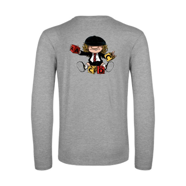 acdc-t-shirt-manches-longues-original-humour -Sport Grey