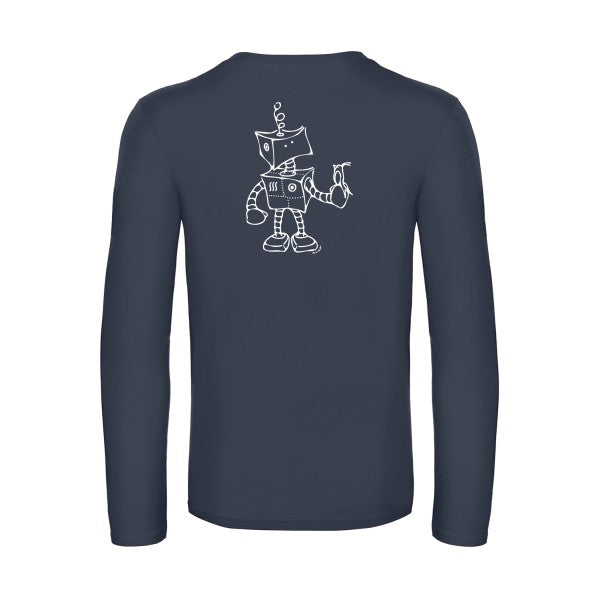robot & bird - t shirt- manches- longues- original- humour- Navy impression Dos