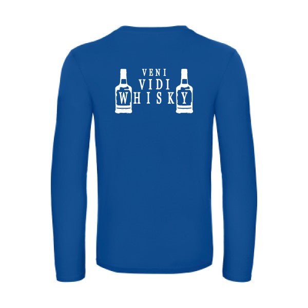 veni vidi whisky - t shirt- manches- longues- original- humour- Royal Blue impression Dos