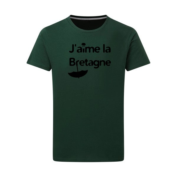 J'aime la Bretagne - Flex noir Tshirt original Bottle Green  2XL