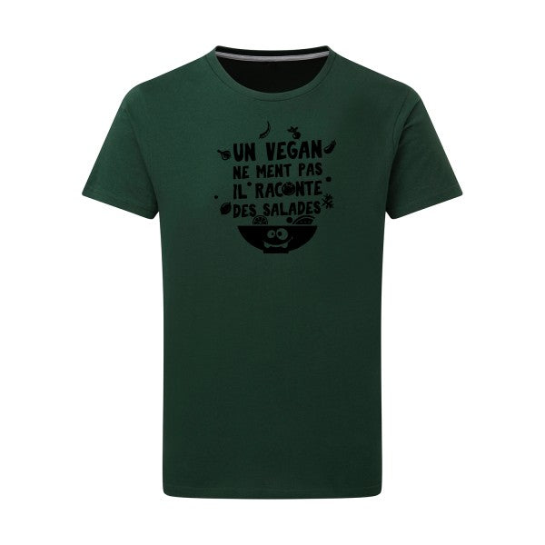 Un vegan ne ment pas noir -Flex noir sur T-shirt SG  Bottle Green  2XL