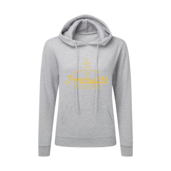 La Ponctualité jaune Or |Sweat original à capuche Femme