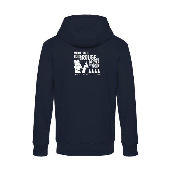 Mieux-vaut sweat shirt original Navy Blue flex Blanc impression Dos