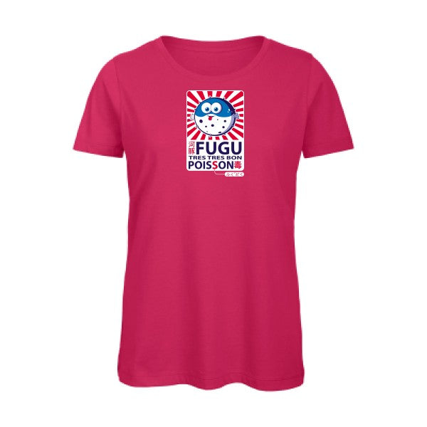 Fugu- - t-shirt original femme Fuchsia