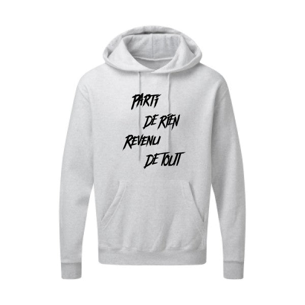 Parti de rien |Sweat  capuche humoristique noir 