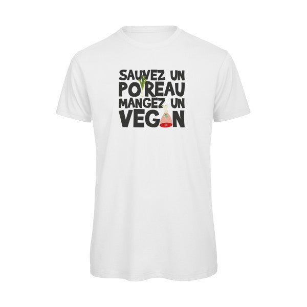 T-shirt humour original Vegan Poireau T Shirt couleur White