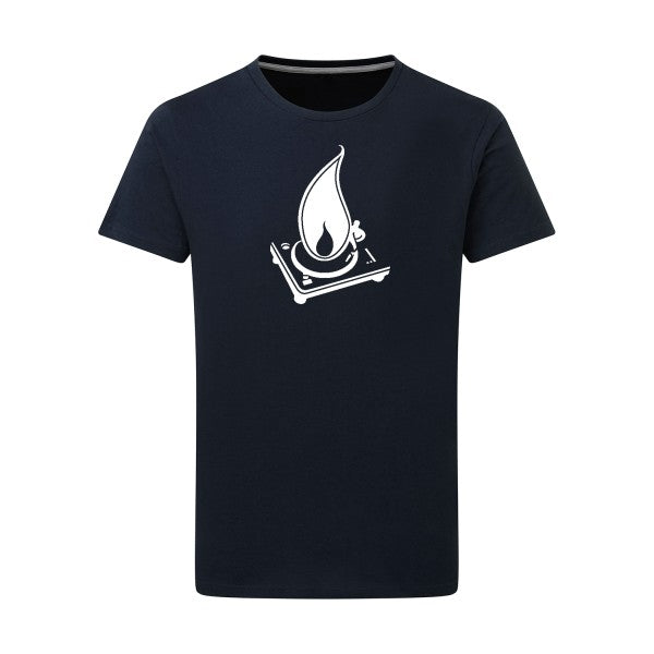 Fumeur de platines -Flex noir sur T-shirt SG  Navy  5XL