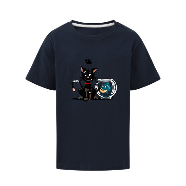 Le piranha et le chat SG - Kids T-shirt enfant Navy Taille 140 (9-10/XL)