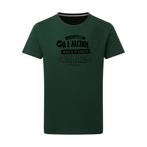 Non à l'alcool  - Flex noir Tshirt original Bottle Green  2XL