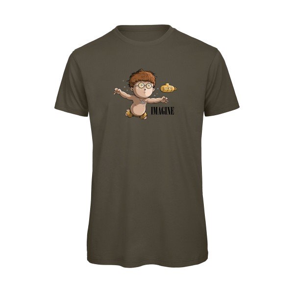 T-shirt humour original imagine T Shirt couleur Khaki Green