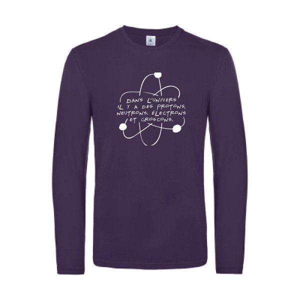 l univers - t shirt- manches- longues- original- humour- Urban Purple impression Face