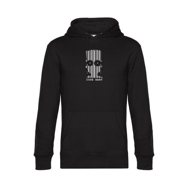 Code-Bart sweat shirt original Black flex Blanc impression Face
