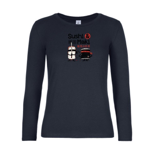 t-shirt lsl femme Sushi-et-Maki-  Navy flex 