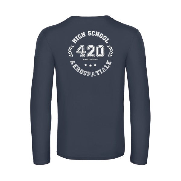 very high school - t shirt- manches- longues- original- humour- Navy impression Dos