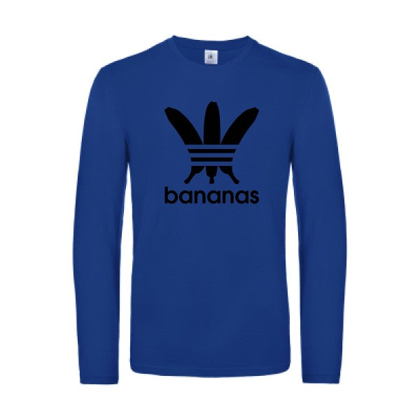 bananas - t shirt- manches- longues- original- humour- Royal Blue impression Face