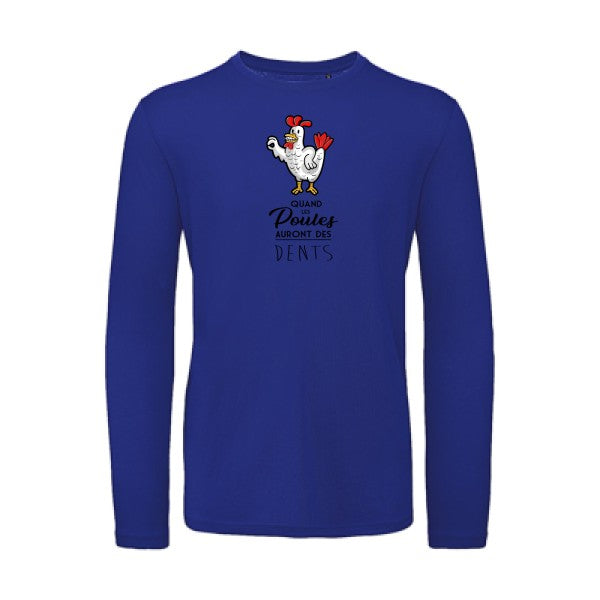 quand les poules auront des dents | T-shirt original LSL Cobalt Blue 2XL