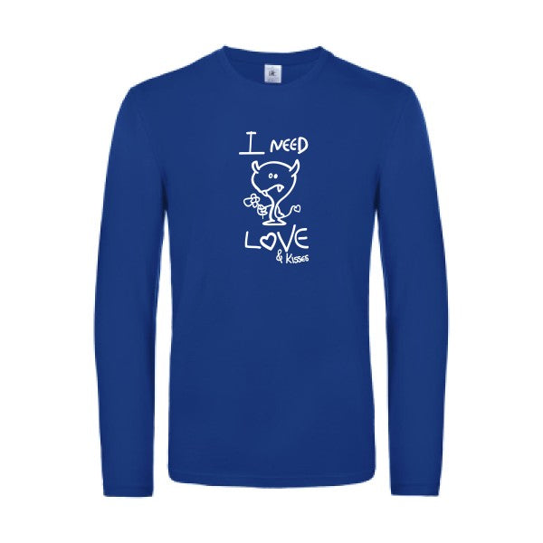 lover - t shirt- manches- longues- original- humour- Royal Blue impression Face