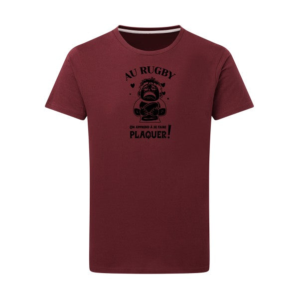 Au rugby, on apprend à se faire plaquer ! - Flex noir Tshirt original Burgundy  2XL