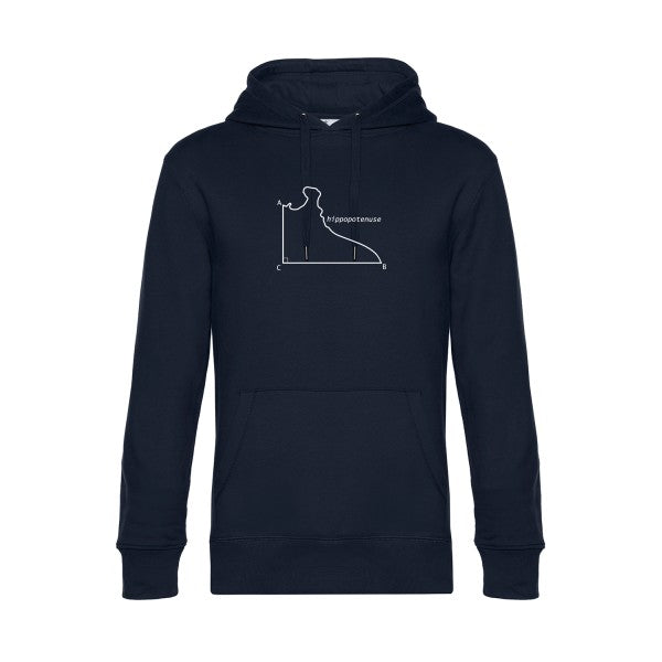 Hippopotenuse sweat shirt original Navy Blue flex Blanc impression Face