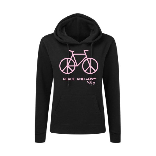 Peace and vélo Rose |Sweat original à capuche Femme