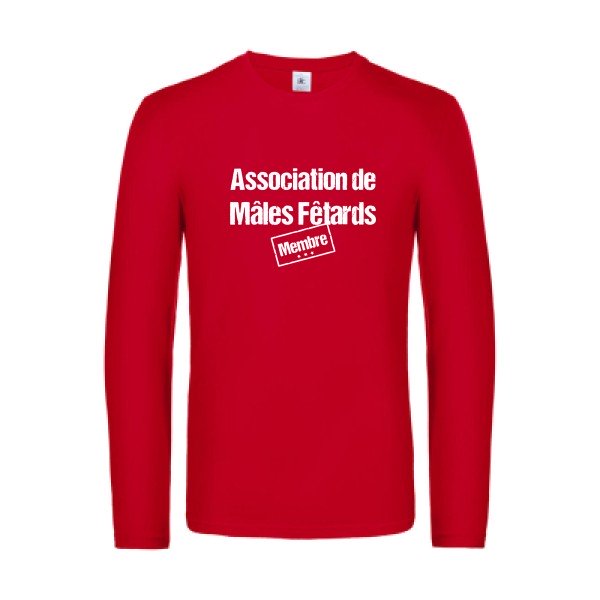 association de males fetards - t shirt- manches- longues- original- humour- Red impression Face