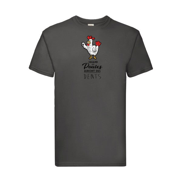 quand les poules auront des dents Fruit of the loom 205 g/m² T-shirt/ light graphite