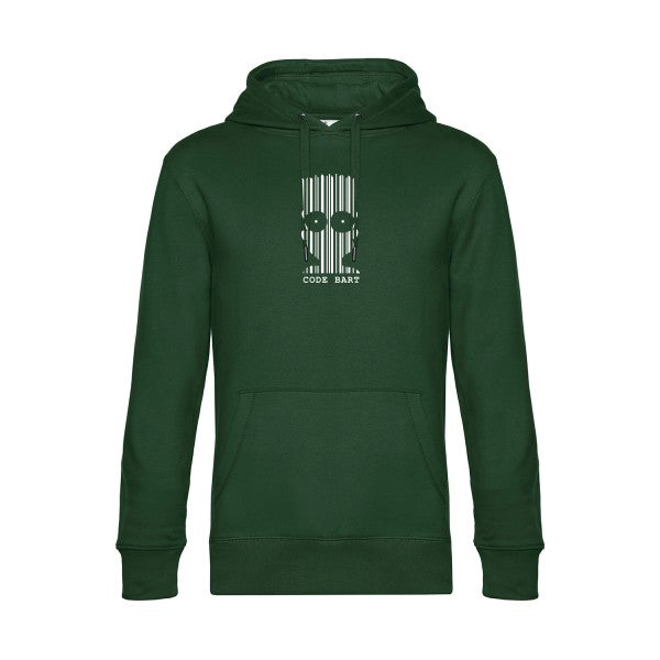 Code-Bart sweat shirt original Bottle Green flex Blanc impression Face