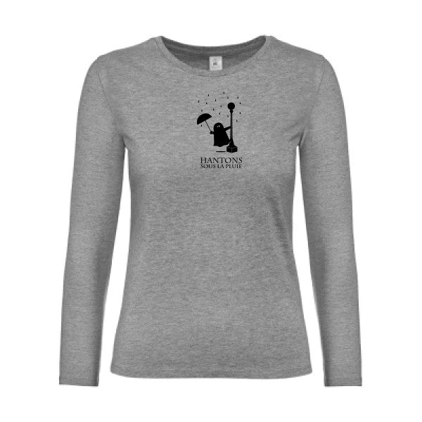 t-shirt lsl femme Hantons-sous-la-pluie Sport Grey flex Noir