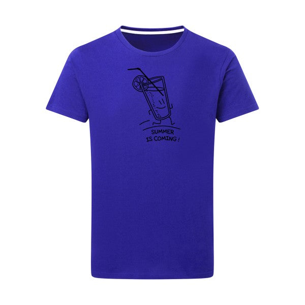 Summer is coming ! noir -Flex noir sur T-shirt SG  Royal Blue  5XL