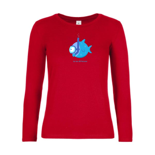 t-shirt lsl femme To-be-different-  Red flex 