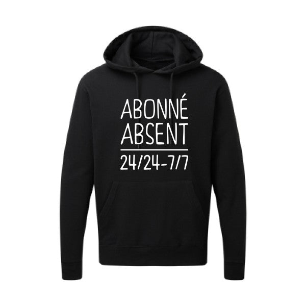 Abonné absent Blanc |Sweat capuche imprimé homme