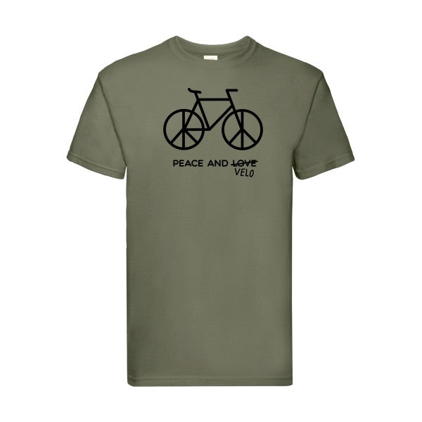 T-shirt|Peace and vélo |flex Noir| Fruit of the loom 205 g 