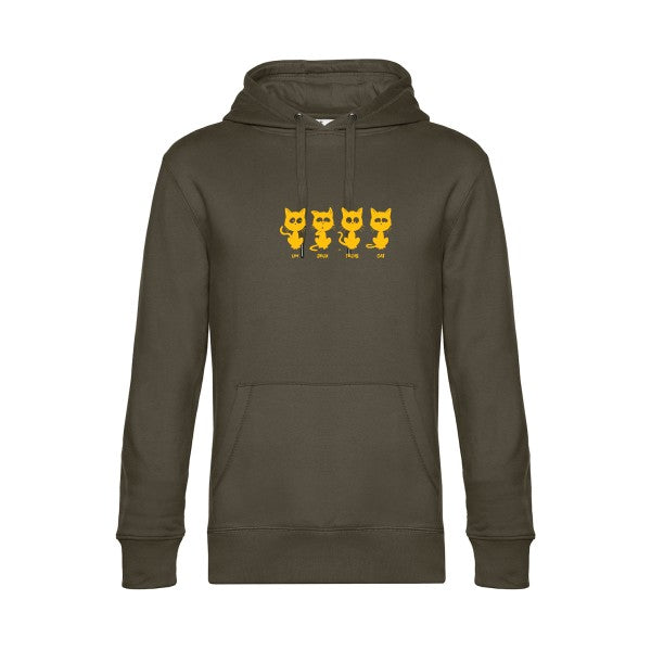 sweat à capuche homme original un deux trois cat